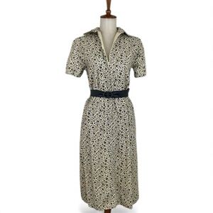 Vintage Floral Dress Women’s L Short Sleeve 3/4‎ Zip Shift